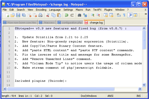 image of Windows Notepad Configuration