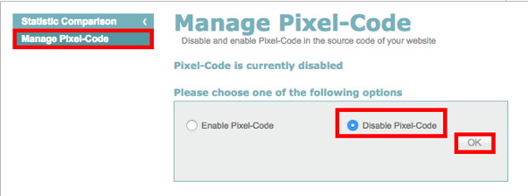Disable Pixel Code