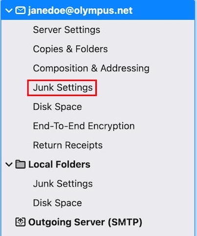 Junk Settings